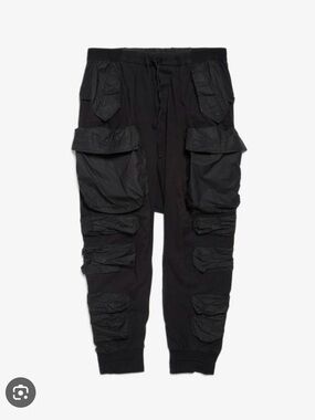 UNRAVEL Men's Black Multi-Pocket Cargo Joggers